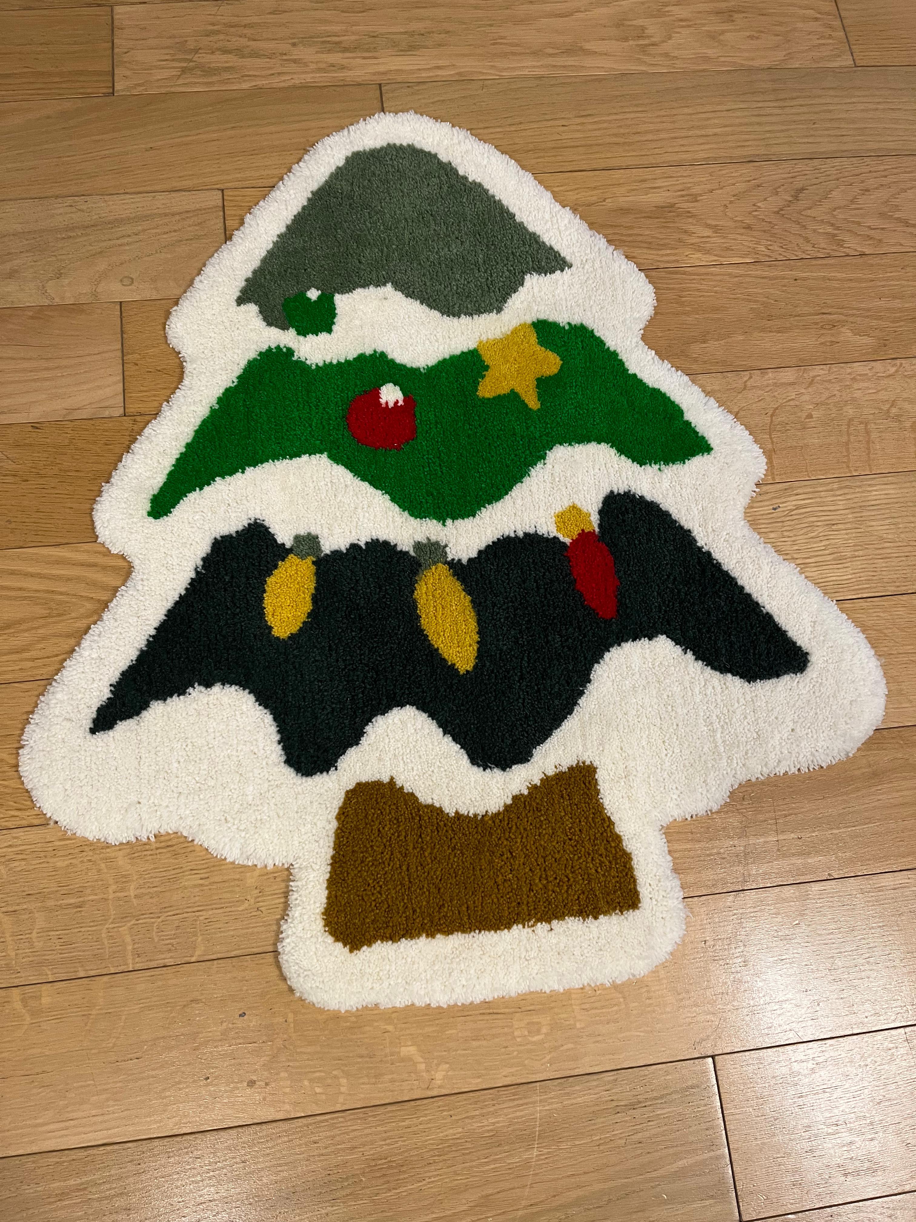 Geometric patterned wool wall hanging